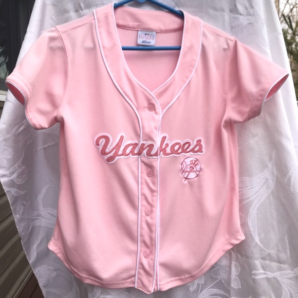 pink yankees jersey womens